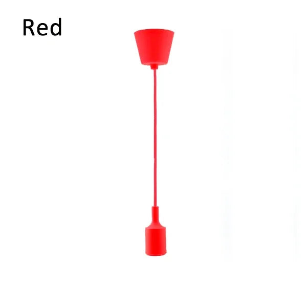 lustre suspendu moderne ampoule câble coloré salon chambre rouge noir blanc