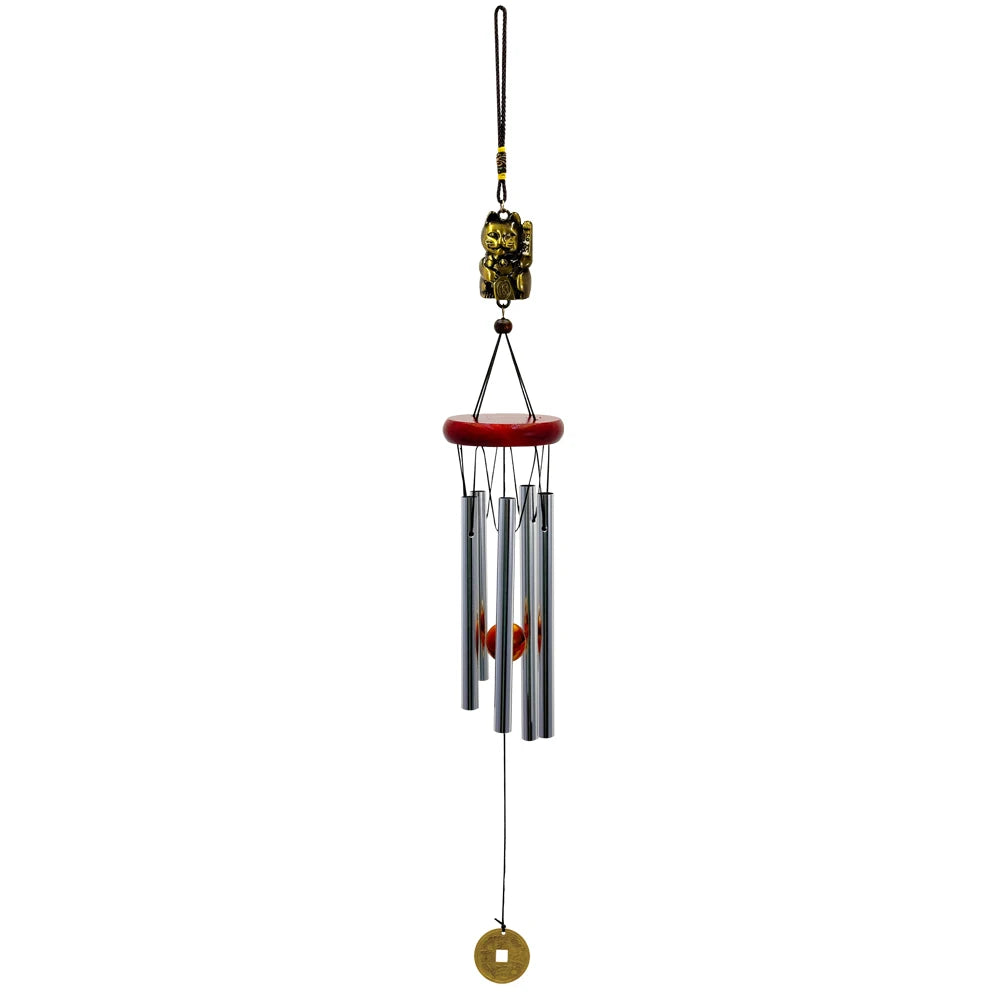 cloches vent clochette artisanale bronze papillons poissons suspendus décor intérieurextérieur ornement métallique plateau bois