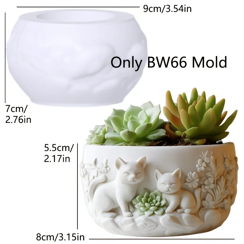 moule silicone cache pot crâne fleurs décoratif résine plante succulente jardin objet artisanal noir