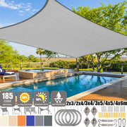voile triangulaire gris tissu texturé protection uv jardin extérieur métallique fixations incluses