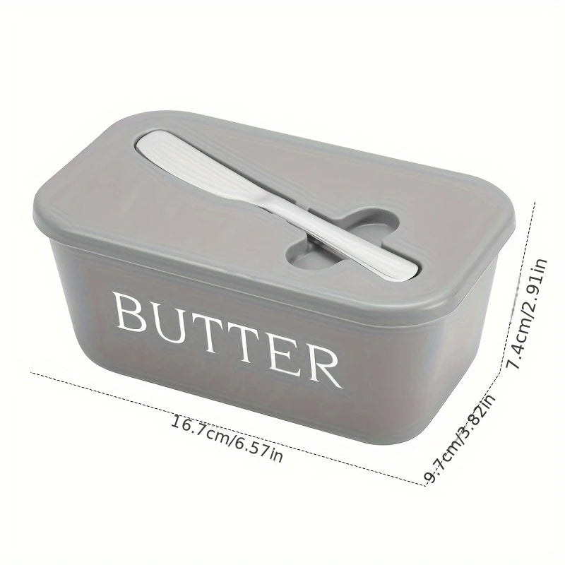 boîte beurre blanc gris noir couteau beurre poignée intégrée minimaliste opacité mat réfrigérateur rangement