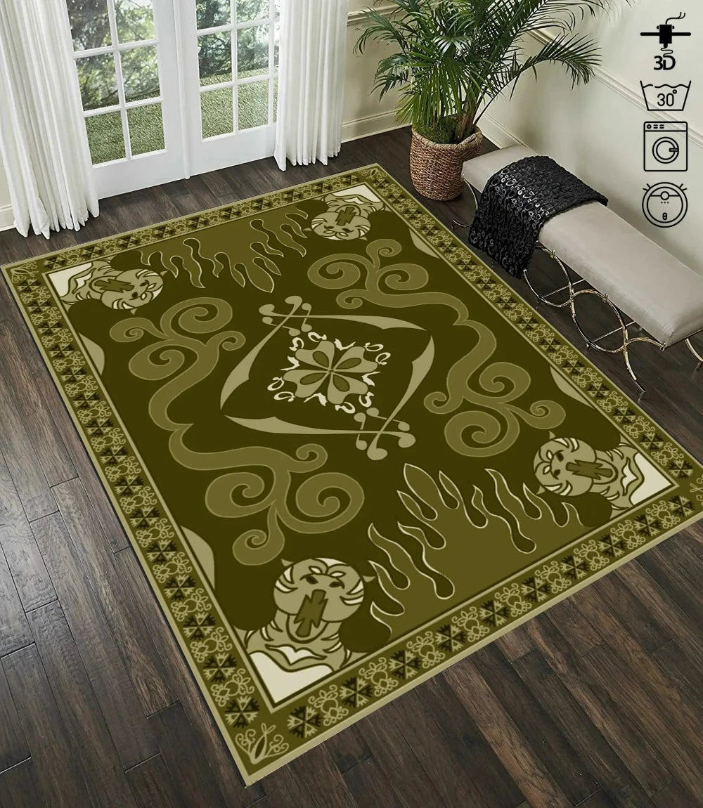 tapis salon moderne motif ethnique violet rouge beige doré décoratif maison chambre grand