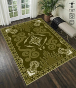 tapis salon moderne motif ethnique violet rouge beige doré décoratif maison chambre grand