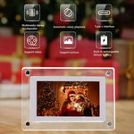 Cadre photo numérique acrylique bleu connecté via USB pour transfert de fichiers