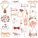 accessoires photobooth mariage fleurs coeurs bachelorette party décorations festive modernes