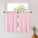rideau rose carreaux opacité classique fenêtre moderne decoration blanc polyester accessoires