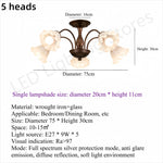 lampe suspension classique fleurs relief marron foncé blanc translucide têtes led 3000k