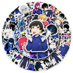 sticker anime personnages textes bleu lock chigo goal shi team football noir blanc
