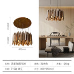 suspension lumineuse bois moderne ligne verticale marron clair finition brillante led scandinave