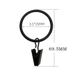 anneaux rideau pinces suspension métal antirouille moderne clips tringle noir rond lisse 3.5x25mm 3.5x32mm