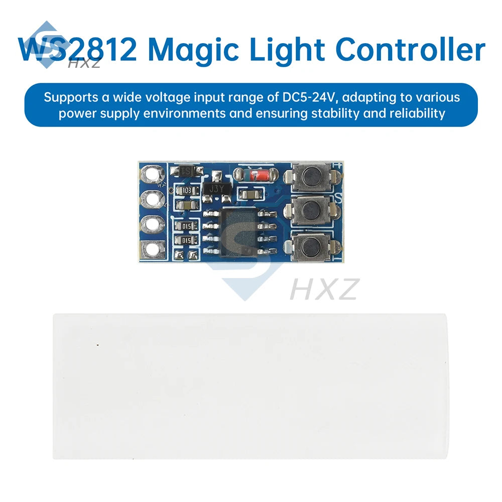 contrôleur lumière led rgb ws2812 3canaux scintillement moderne imprimé bleu opaque