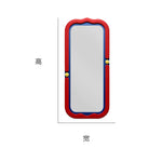 miroir moderne coloré jaune bleu rouge violet rond brillant yeillets