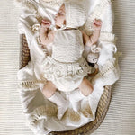 couverture bébé coton imprimé fleur gris clair bohème écharpe adhésive
