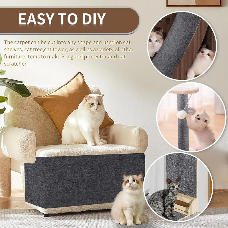 tapis chat adhésif gris moderne tissu anti dérapant protection meuble scratch single layer clothe
