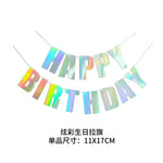 guirlande lettres happy birthday multicolore élégante occasion anniversaire brillantes dorées festive