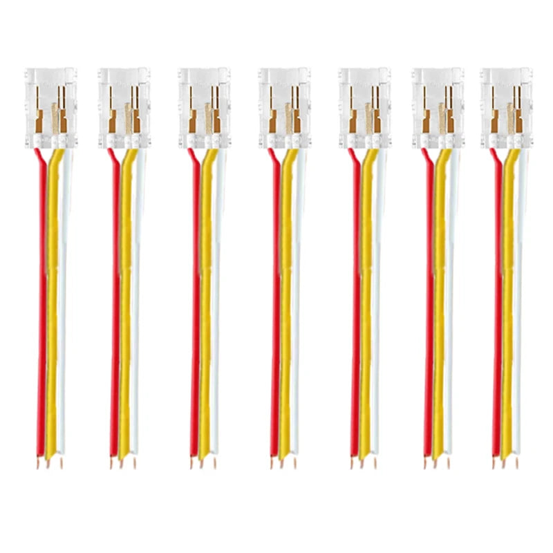 connecteur led transparent rouge jaune noir broches dorées moderne pratique clips câbles(rgb cct)