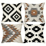 taies d'oreiller géométriques moderne 100% polyester noir blanc marron gris lit opaques moderne