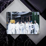 étui carte bancaire kpop strays moderne noir gris blanc personnes costumes formels minimaliste