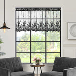 rideau noir floral transparent dentelle élégant cuisine maison 100cm 145cm 175cm