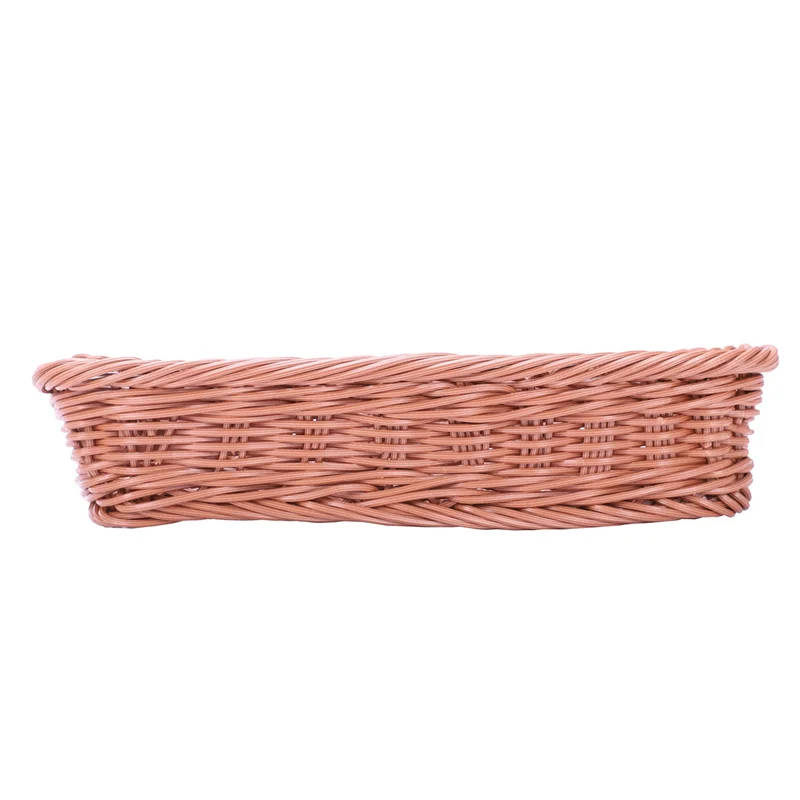 panier tressé rattan brun rectangulaire stockage couverts fourchette fruits rustique chambre bếp