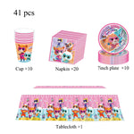 accessoires fête dessins animés chats mignons assiettes serviettes gobelets bannière décoration gâteau ruban table
