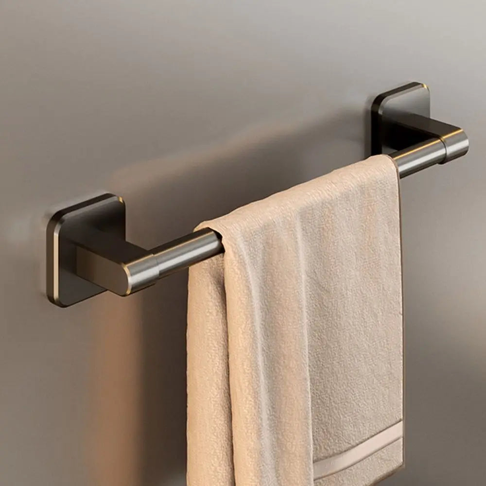 porte serviettes mural adhésif gris lisse moderne salle bain barre 30cm 40cm 50cm papier