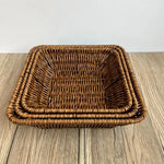 paniers rangement tressés rotin marron clair utilisation multiple réutilisable traditionnels opaques