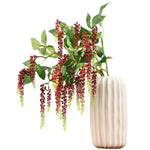 décoration intérieure plante artificielle orchidée rouge verte blanche modernes vase bois