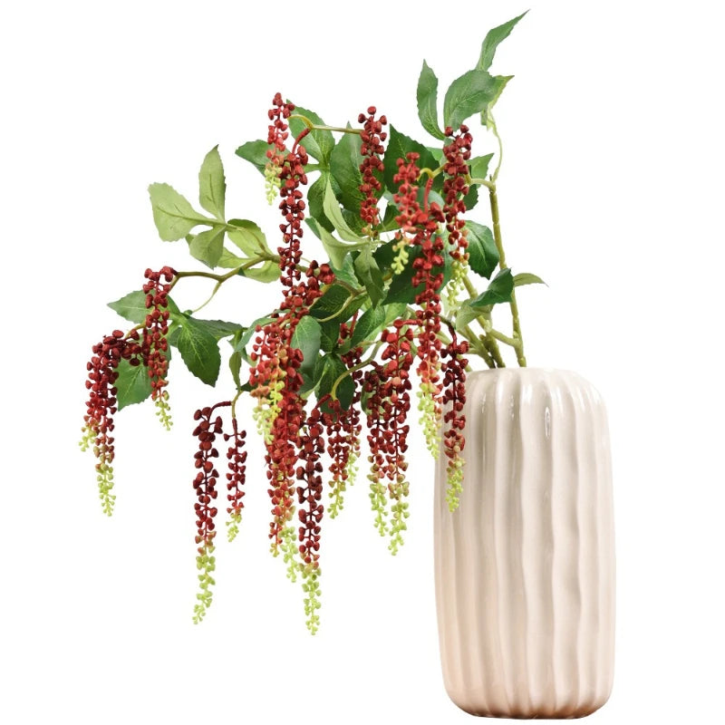 décoration intérieure plante artificielle orchidée rouge verte blanche modernes vase bois