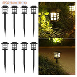 lumière solaire extérieure classique noir carreaux blancs stake jardin pack led imperméable ip65