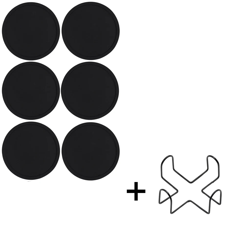 coasters silicone antidérapants antiadhésifs noirs modernes boissons chaudes froides table transparents respectueux environnement