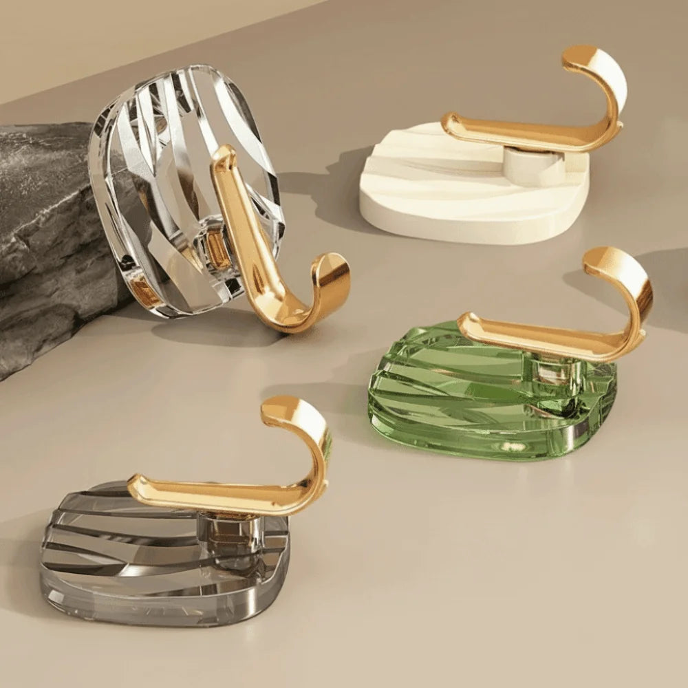 porte serviettes adhésifs moderne vert transparent beige reflets élégants auto colle sans perçage haute