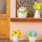 bouquet fleurs artificielles miniature décoratives feuilles fleurs diverses couleurs opaques décoration intérieure festive