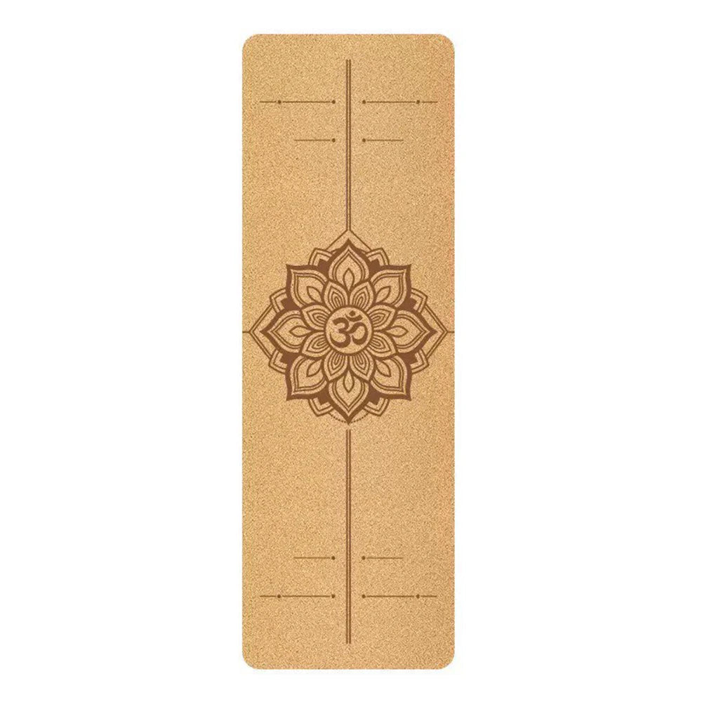 tapis yoga marron mandala om floral ethnique boho chic antidérapant écologique 183x58cm