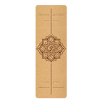 tapis yoga marron mandala om floral ethnique boho chic antidérapant écologique 183x58cm