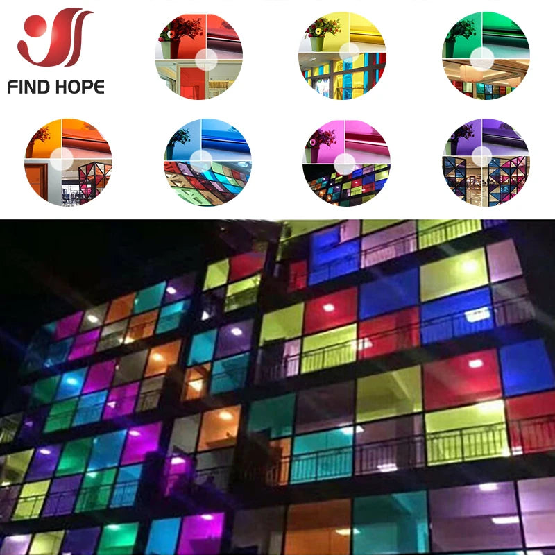 films verre adhésifs transparents multicolores moderne orange violet vert jaune rouge bleu