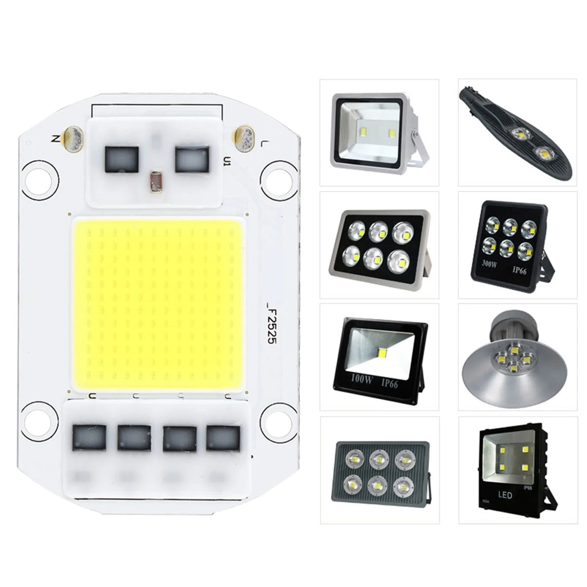ampoule led haute puissance blanc froide moderne connecteurs electrique utilisation interieur exterieur 100w 220v