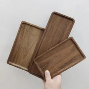 Plateau rectangulaire en bois d'acacia pour salon - Plateau à café décoratif pour tasses et desserts