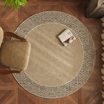 tapis rond moderne géométrique polyester antidérapant 40cm 80cm 120cm beige clair doux salon chambre