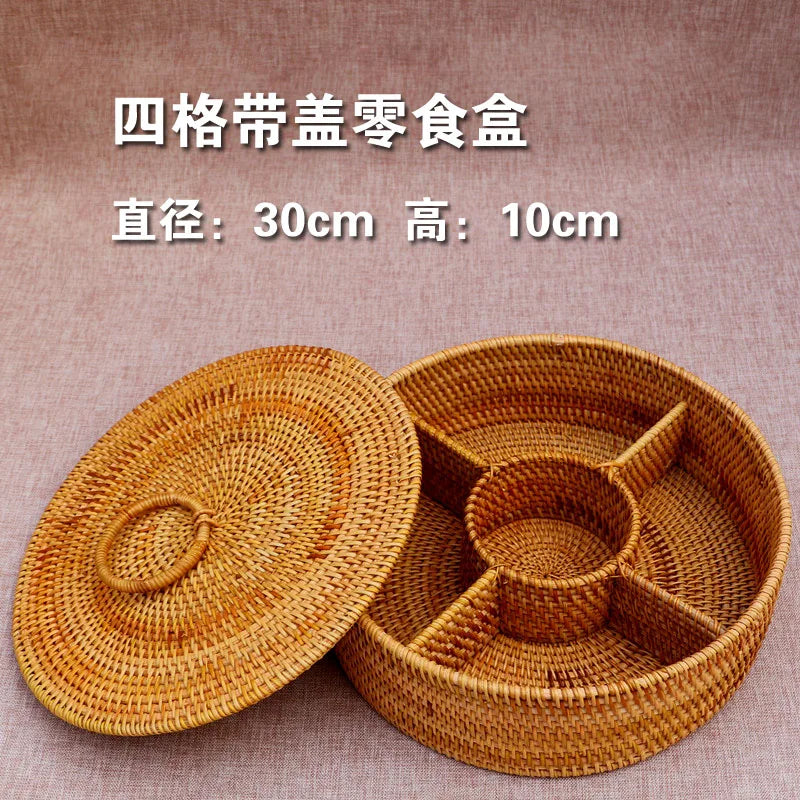 paniers rotin tressé marron clair traditionnels rangement présentation maison cuisine