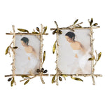 cadre photo or olivier feuilles naturel moderne decoration murale branches texturées verte