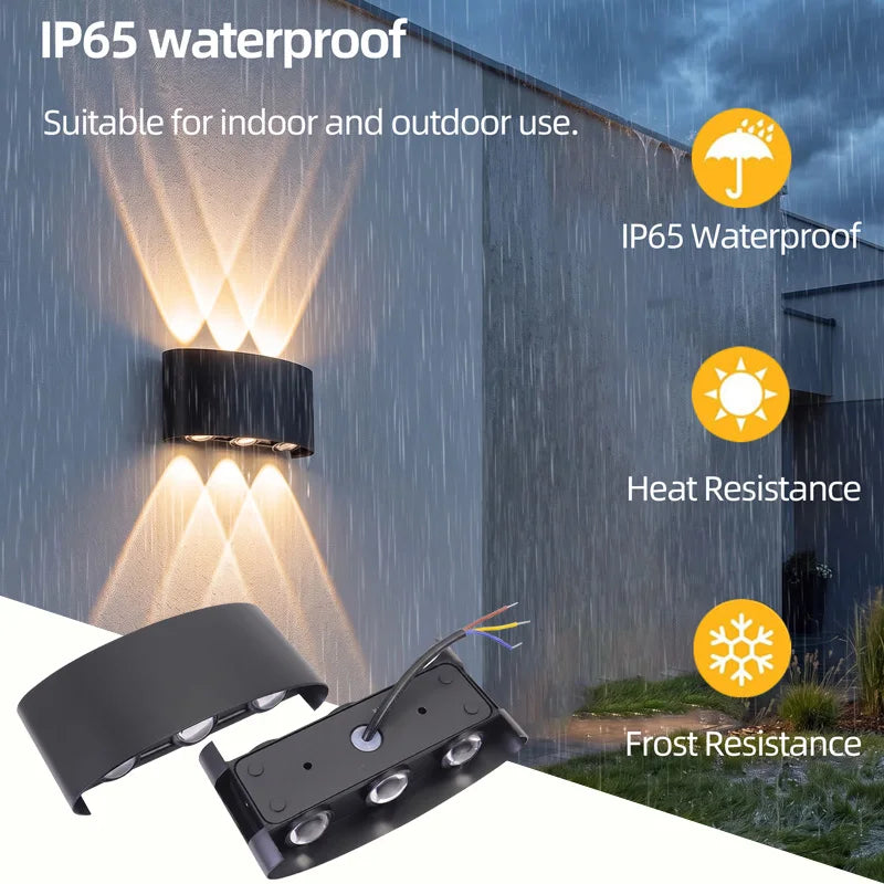 appliques murales led modernes aluminium ip65 imperméables éclairage quotidien noir blanc 3000k 90260v