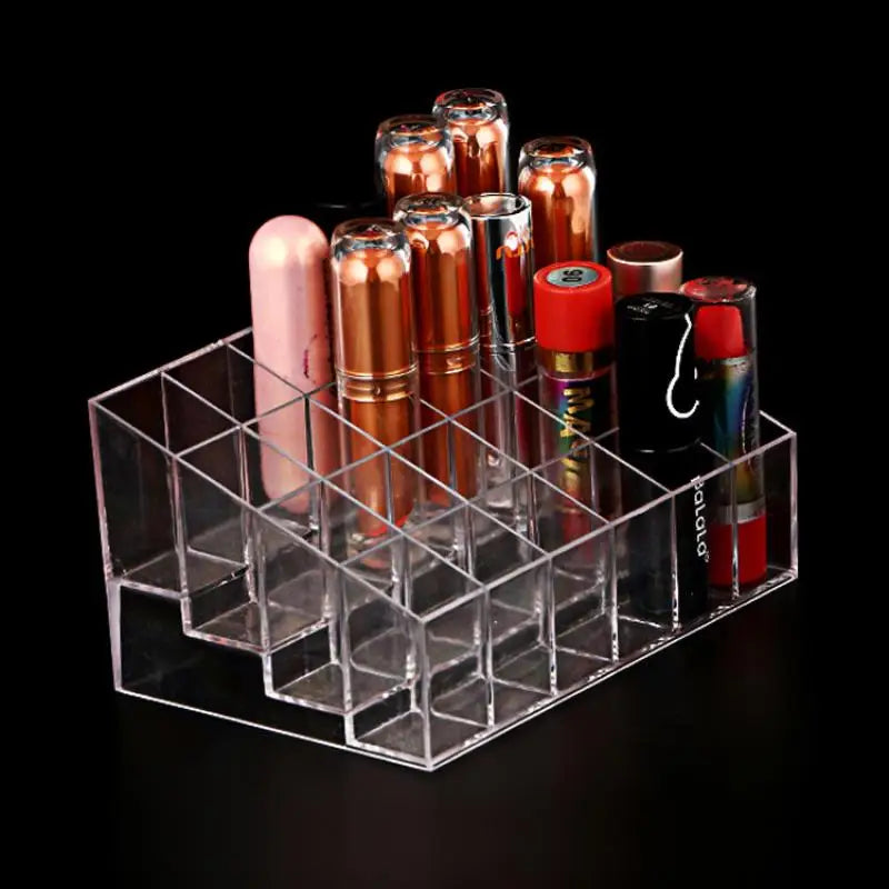 organisateur cosmétiques transparent compartiments rouges lèvres pinceau maquillage rangement moderne YSL Tom Ford Armani