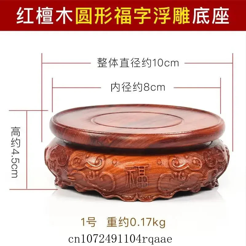 support présentation bois massif sculpté socle rond décoratif vase statue