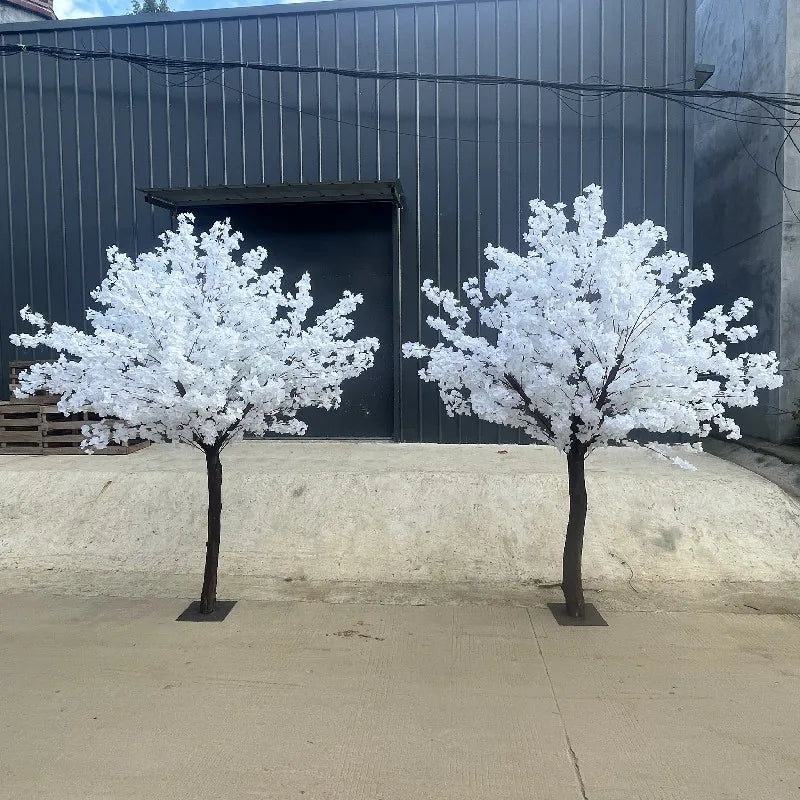 arbre artificiel fleurs blanches décoration intérieure moderne blanc maison événements