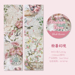 ruban décoratif vintage multicolore fleurs papillons lettres illustré 50mm longueur 2mètres
