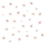 sticker mural fleur adhésif décoration enfantine champêtre minimaliste rose vert bleu jaune violet