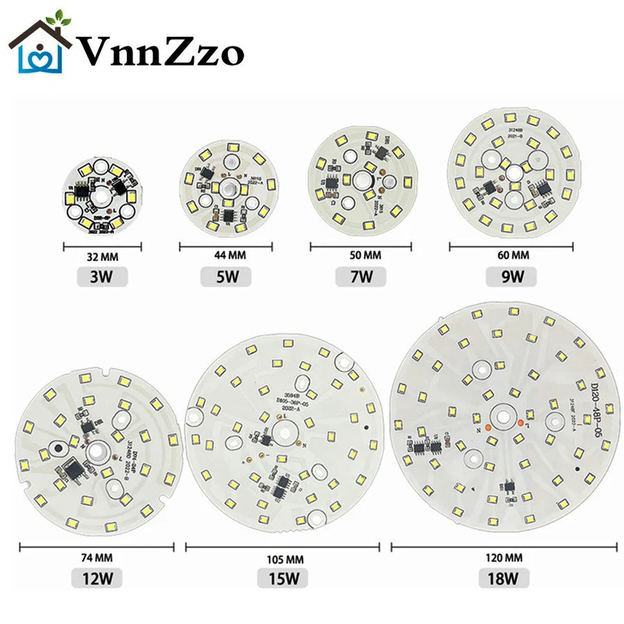 Plaque LED circulaire 3W 5W 7W 9W 12W 15W 18W blanc SMD 2835 cool