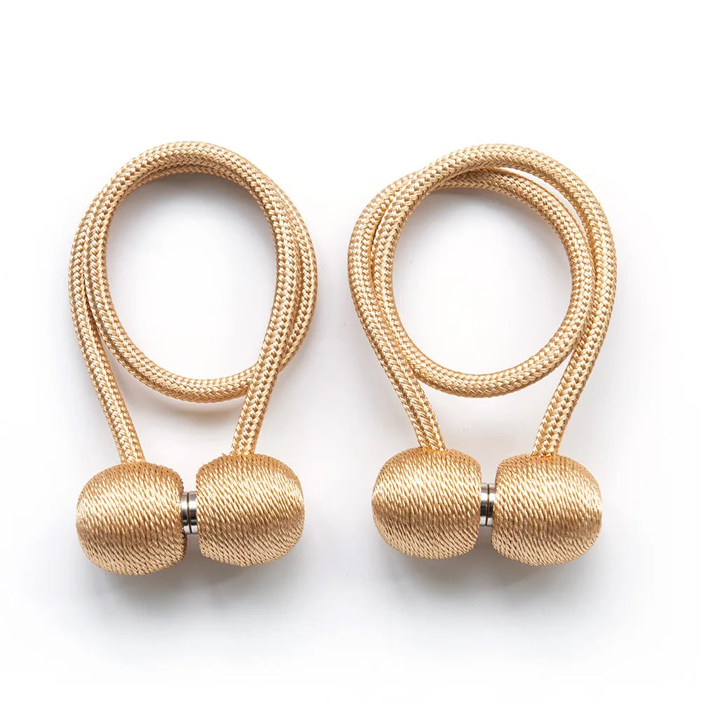 boucles rideaux moderne aimant puissant tissé opacité bleu rose marron attachement chambre salon cuisine