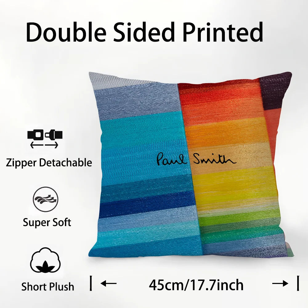 housse coussin multicolore rayures horizontales contemporain non toxique polyester fixations
